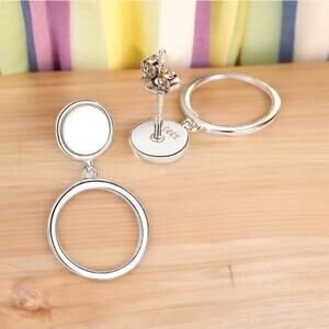 NEW 925 Sterling Silver drop hoop earrings jewelry B5A